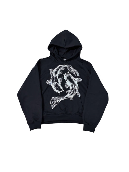 Black Koi Fish Hoodie